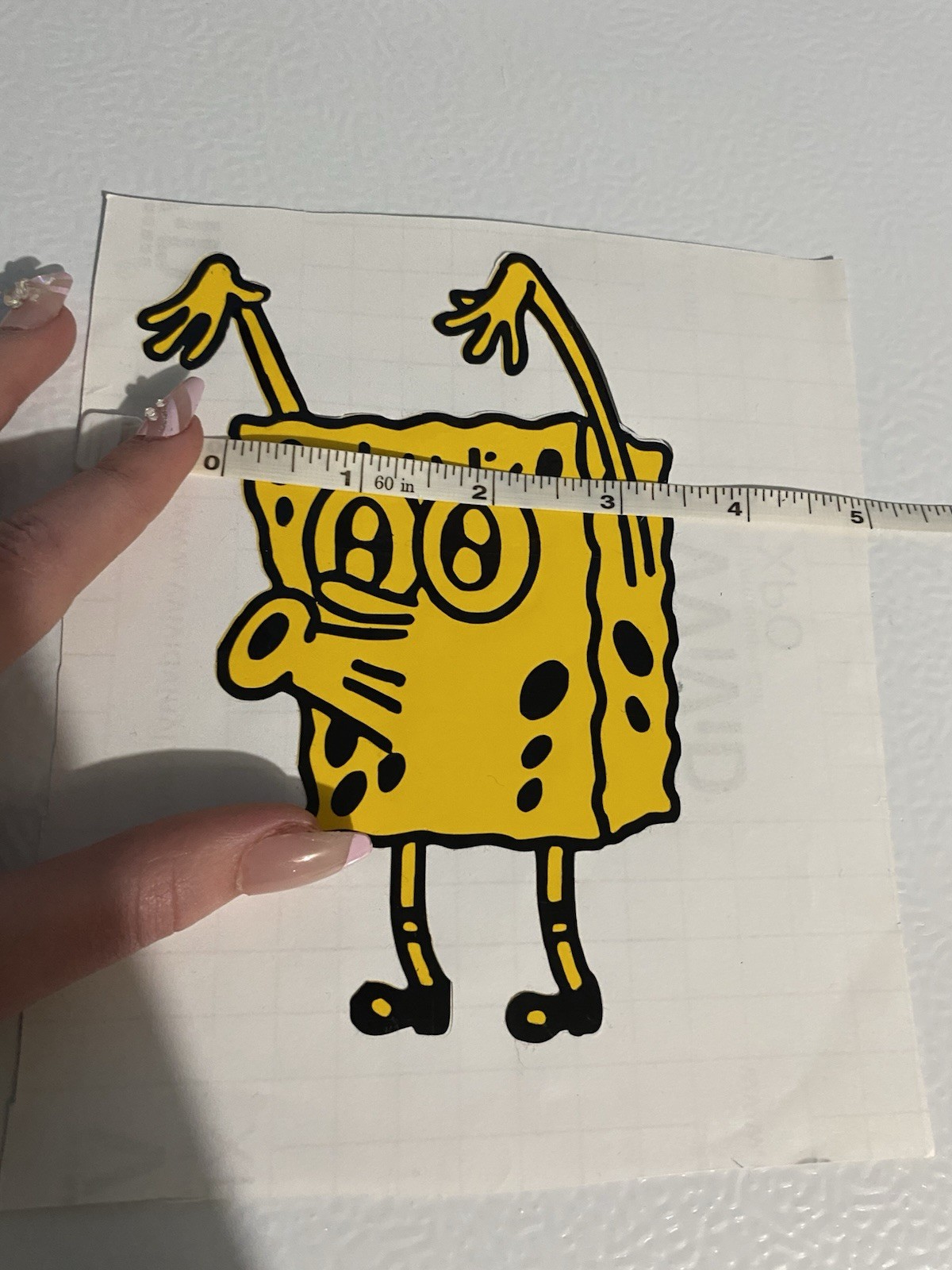 Handmade Kids Cartoon Decal Sticker Yellow/Black 6 in H x 4 in L Vinyl Style