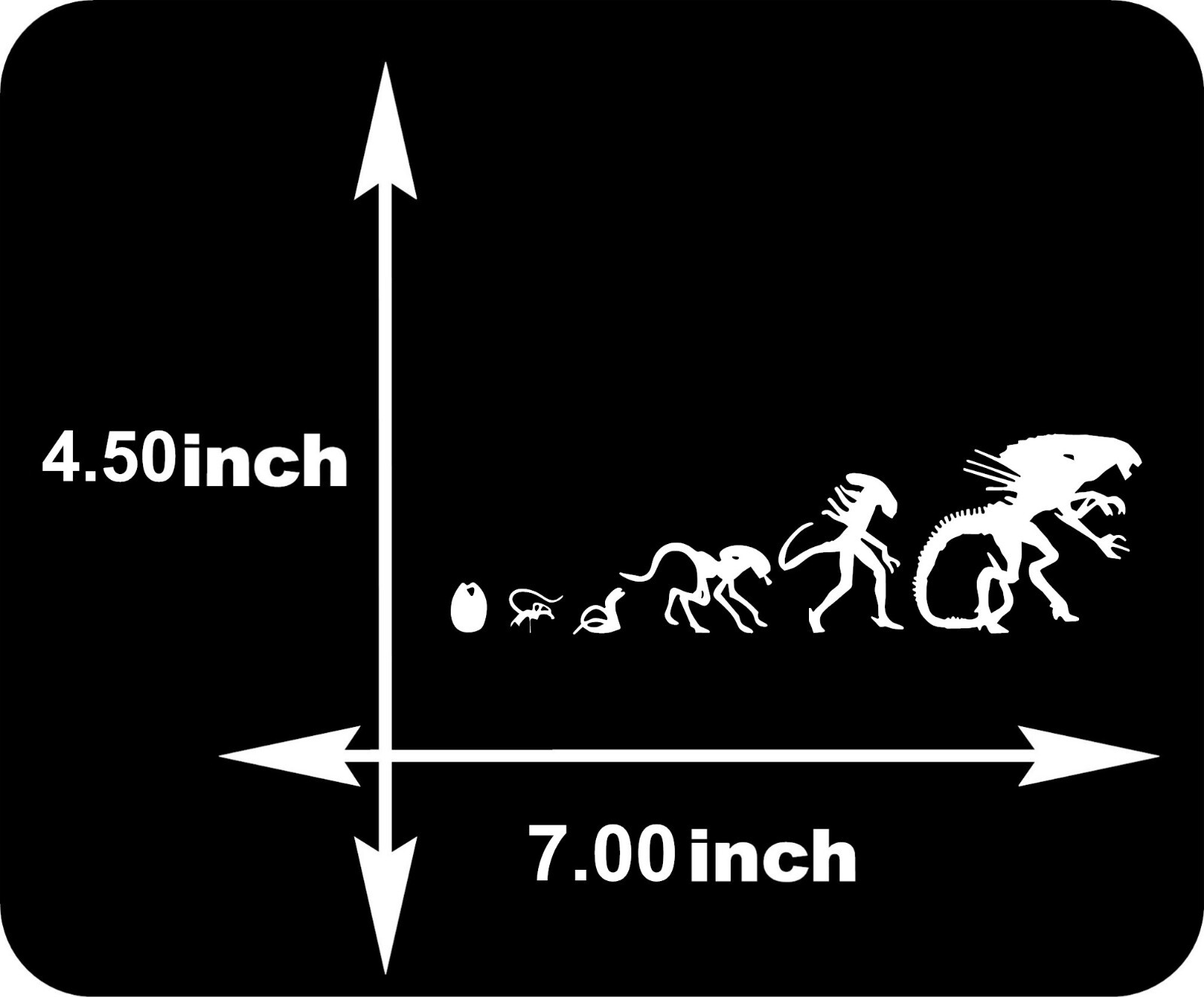 Alien Evolution Car Window Bumper Vinyl Decal truck, car, many color 7" x 4.50"