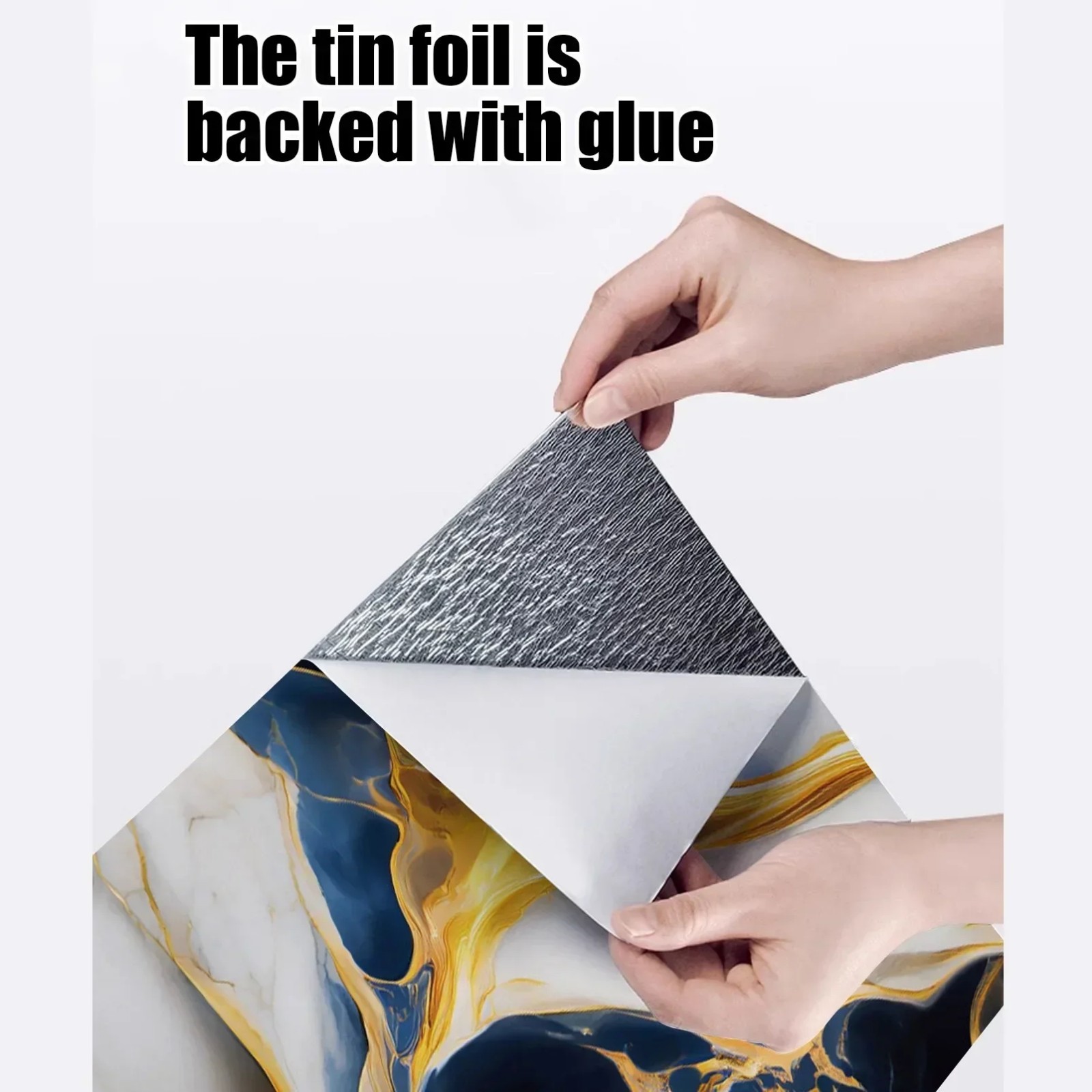 3D Marble Tile Wall Sticker Waterproof Self Adhesive Renovation Decor Film