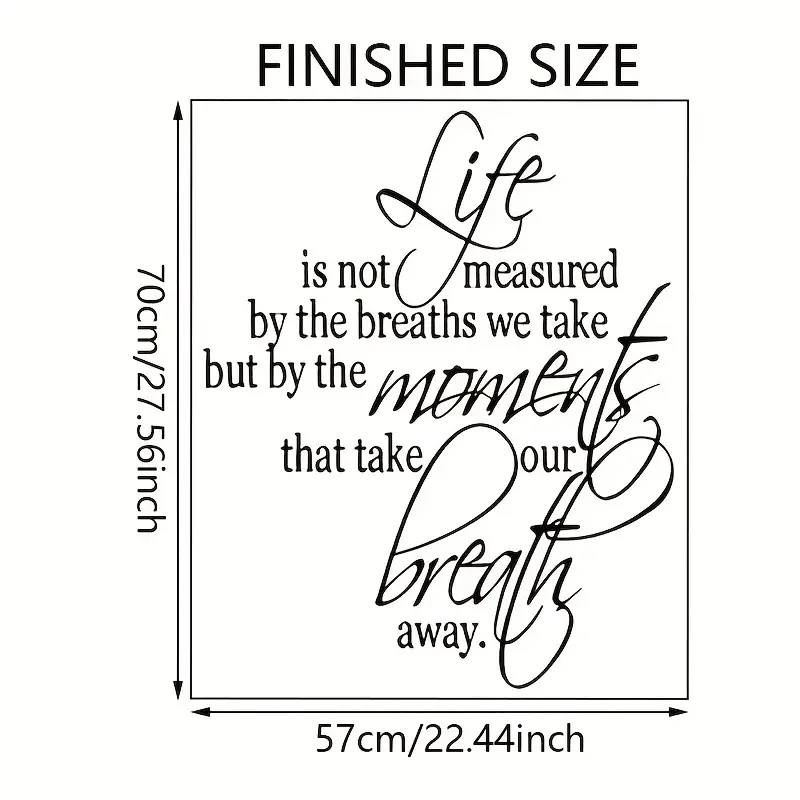 Inspirational Quote Wall Decal "Life is Measured by Moments" Removable