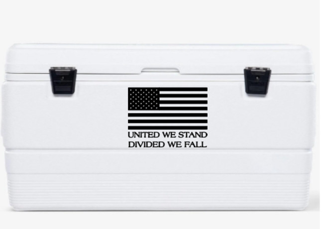 American Flag United We Stand Divided We Fall Vinyl Decal Bumper Sticker Window