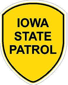 Iowa Highway Patrol Reflective Vinyl Decal Car Sticker Sheriff Trooper IA