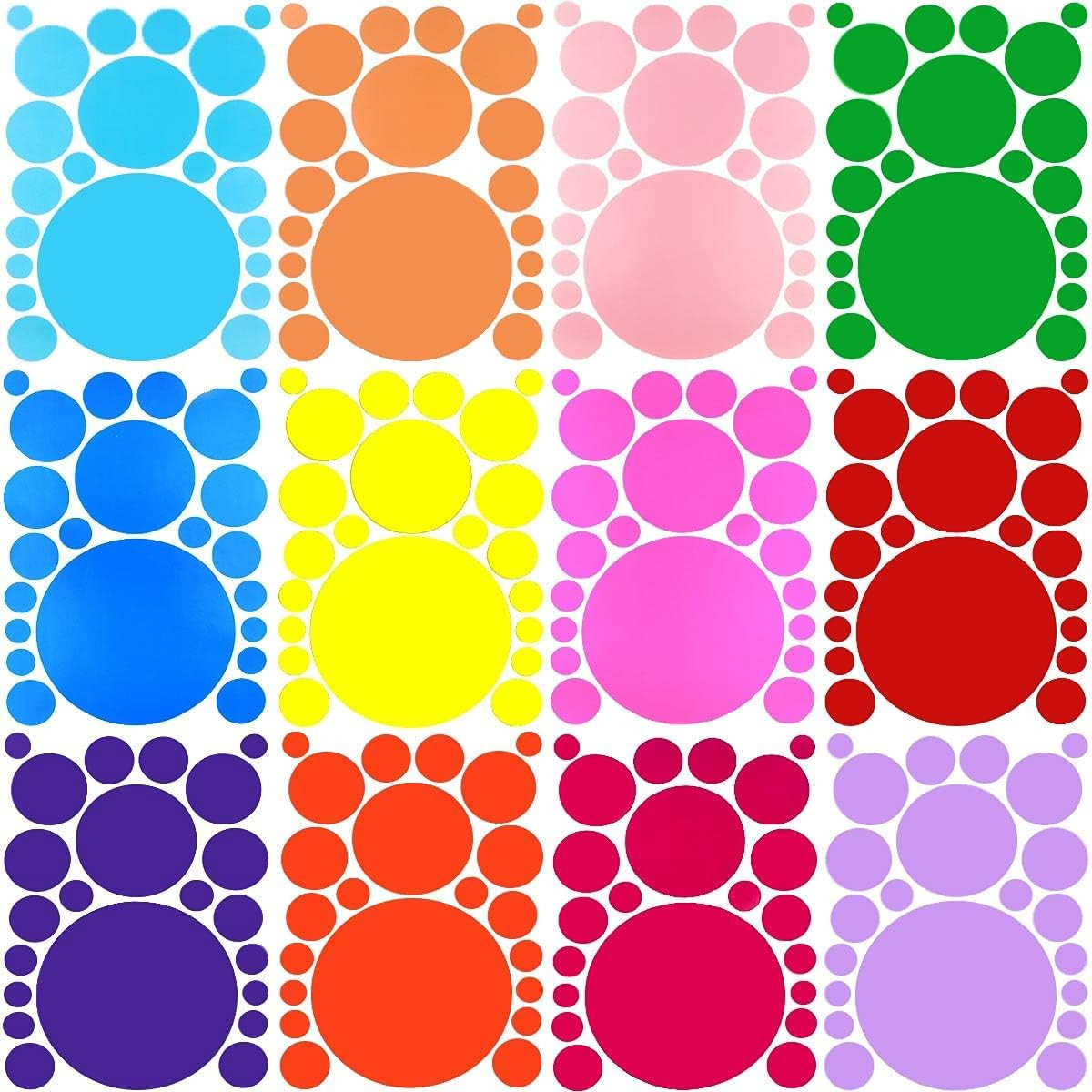 264 Pieces Polka Dot Wall Decals Circles Decals for Wall Vinyl Dots Stickers