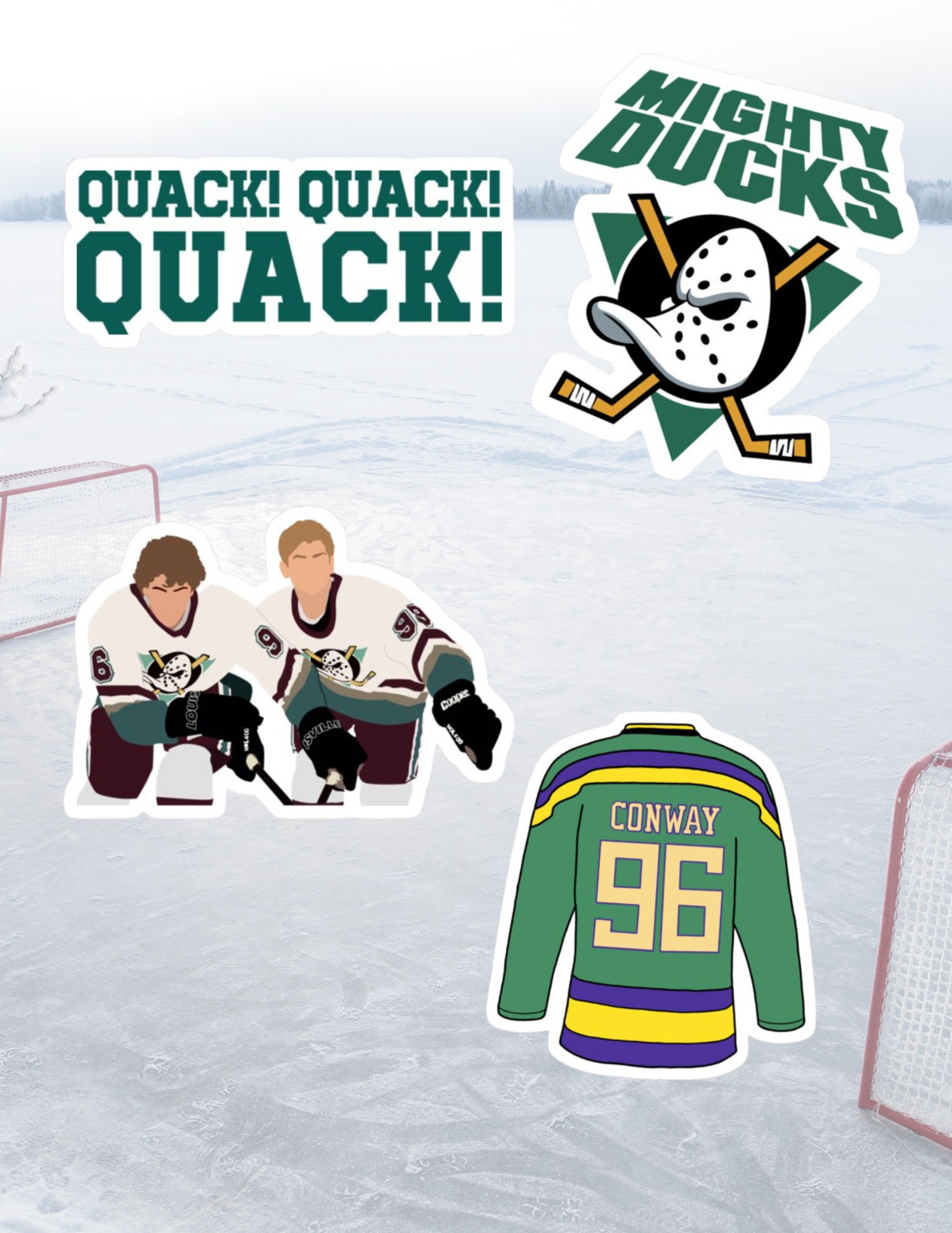 The Mighty Ducks 4pc Sticker Pack