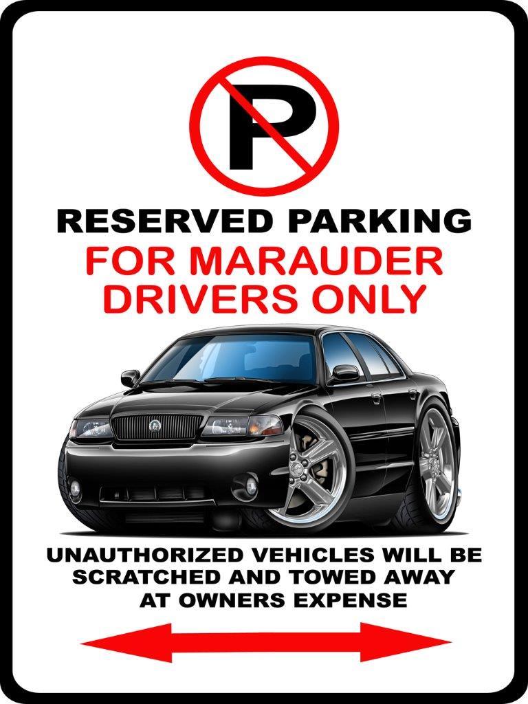2003 2004 Mercury Marauder Car-toon Parking Sign Wall Art Graphic Sticker