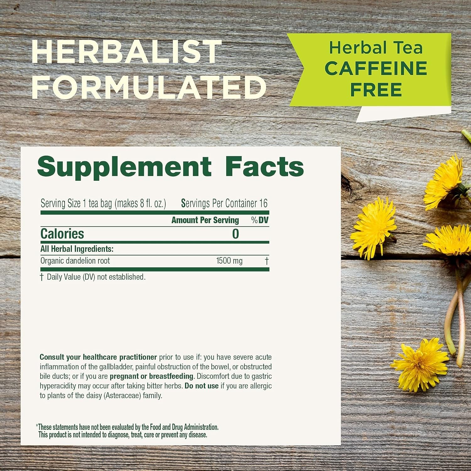 Organic Roasted Dandelion Root Tea – Supports Kidney Health & Digestion, 96 Bags
