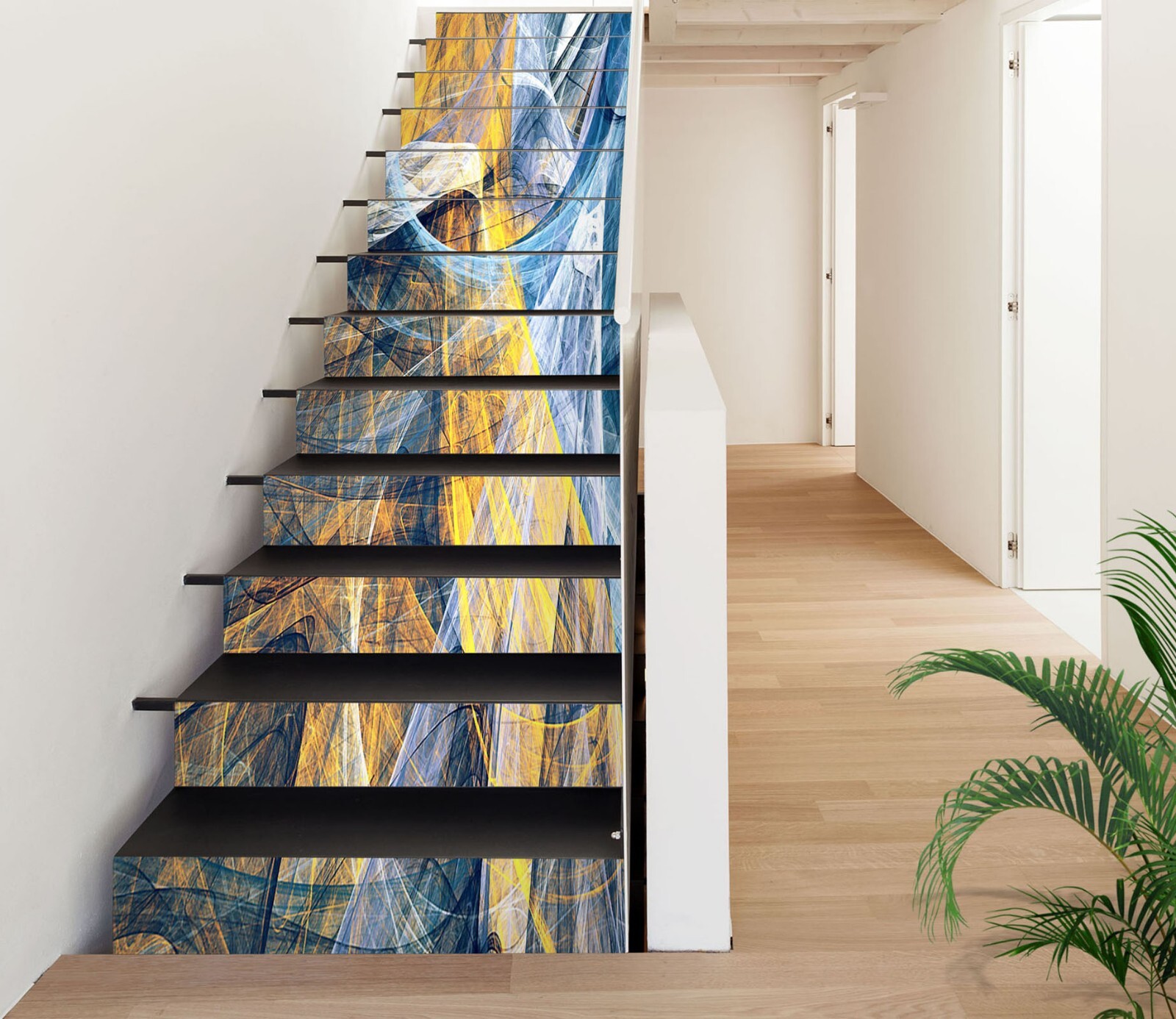 3D Blue Yellow 542 Stair Risers Decoration Photo Mural Vinyl Decal Wallpaper