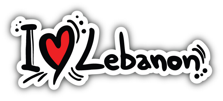 I Love Lebanon Slogan Car Bumper Sticker Decal