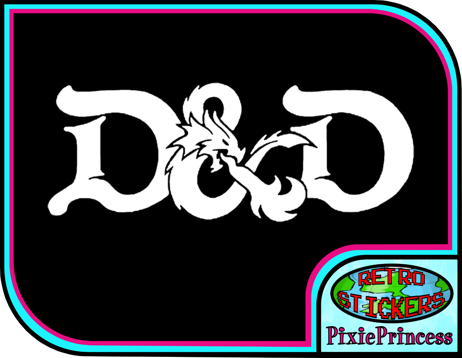 D&D Dungeon and Dragons Logo C Vinyl Sticker Board Game RPG Wall Window game