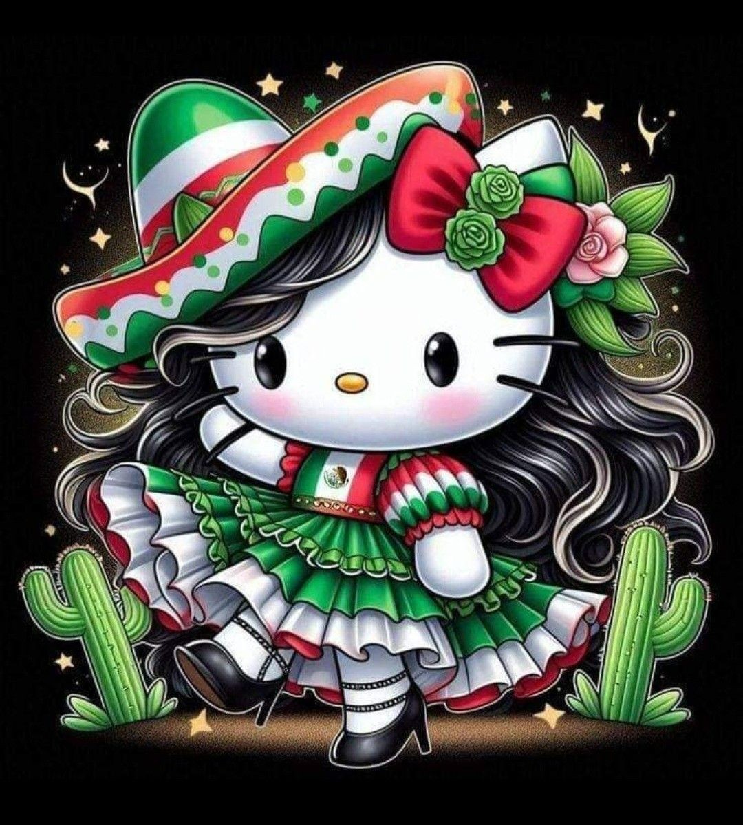Mexico dresses Hello Kitty Sticker Decal Laptop Mirror Cup Tumblr Locker Bin