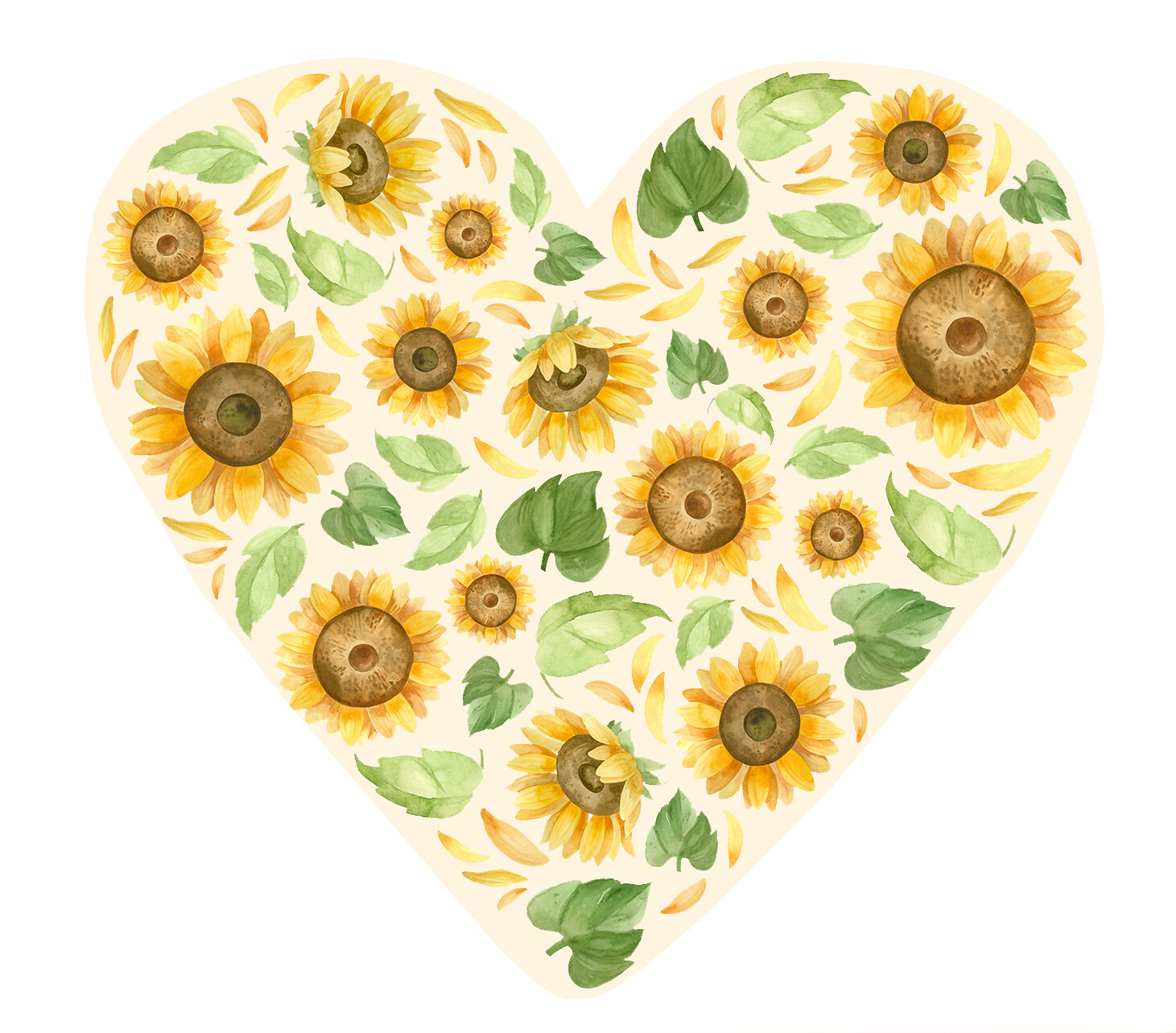 Heart Love Summer Sunflower Sticker Yellow Flower Laptop Skateboard Decal