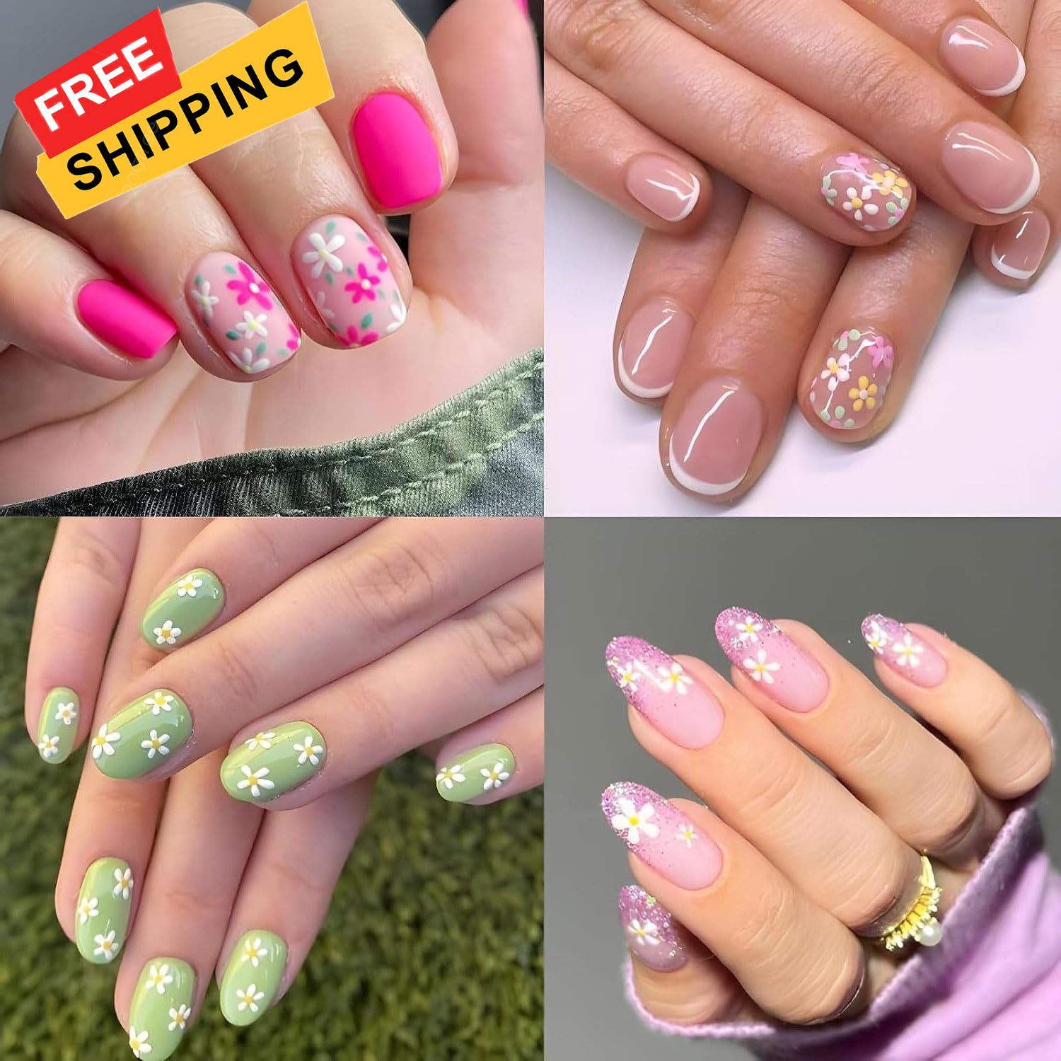 30 Sheets Flower Nail Art Stickers, 3D Self Colorful 30