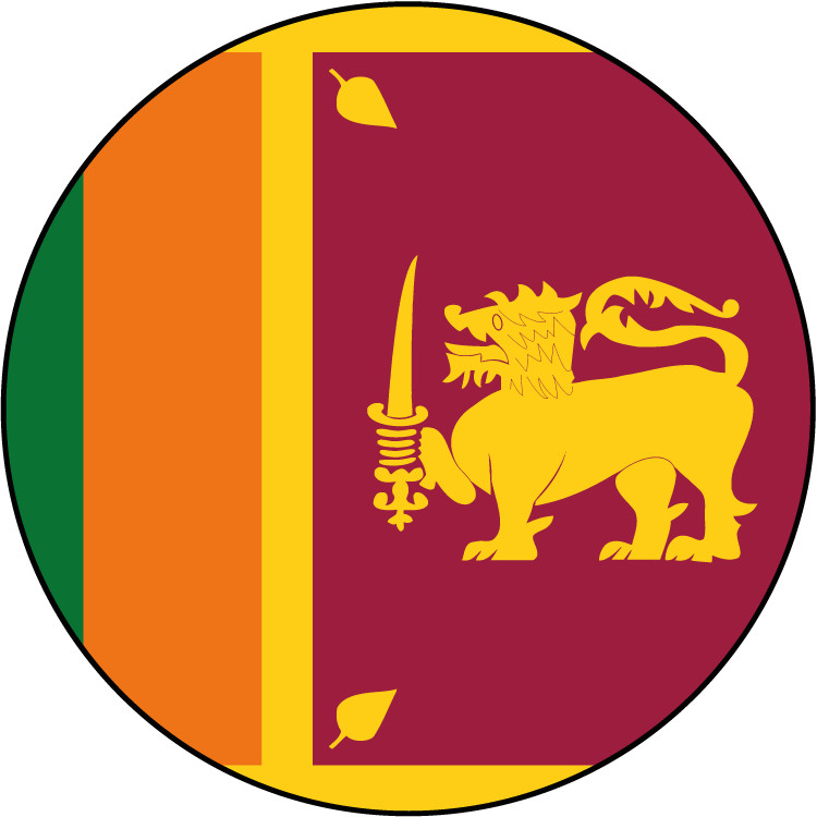 Sri Lanka Round Flag Car Bumper Sticker Decal