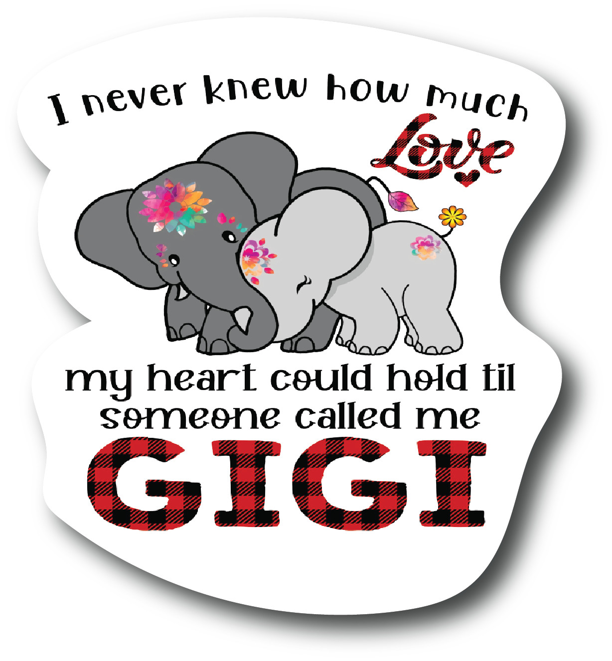 I Never Knew How Much Love My Heart Could Hold Gigi Sticker Decal. 4 in PS795