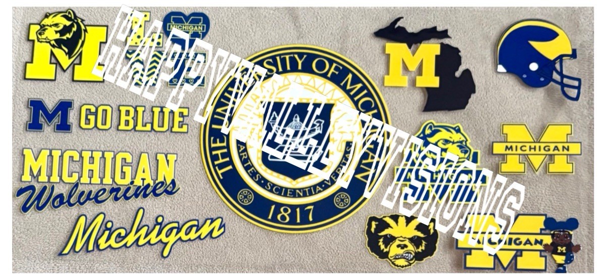 College University MICHIGAN UV DTF Transfer Sticker DIY Cup Wrap Glasses Bottles