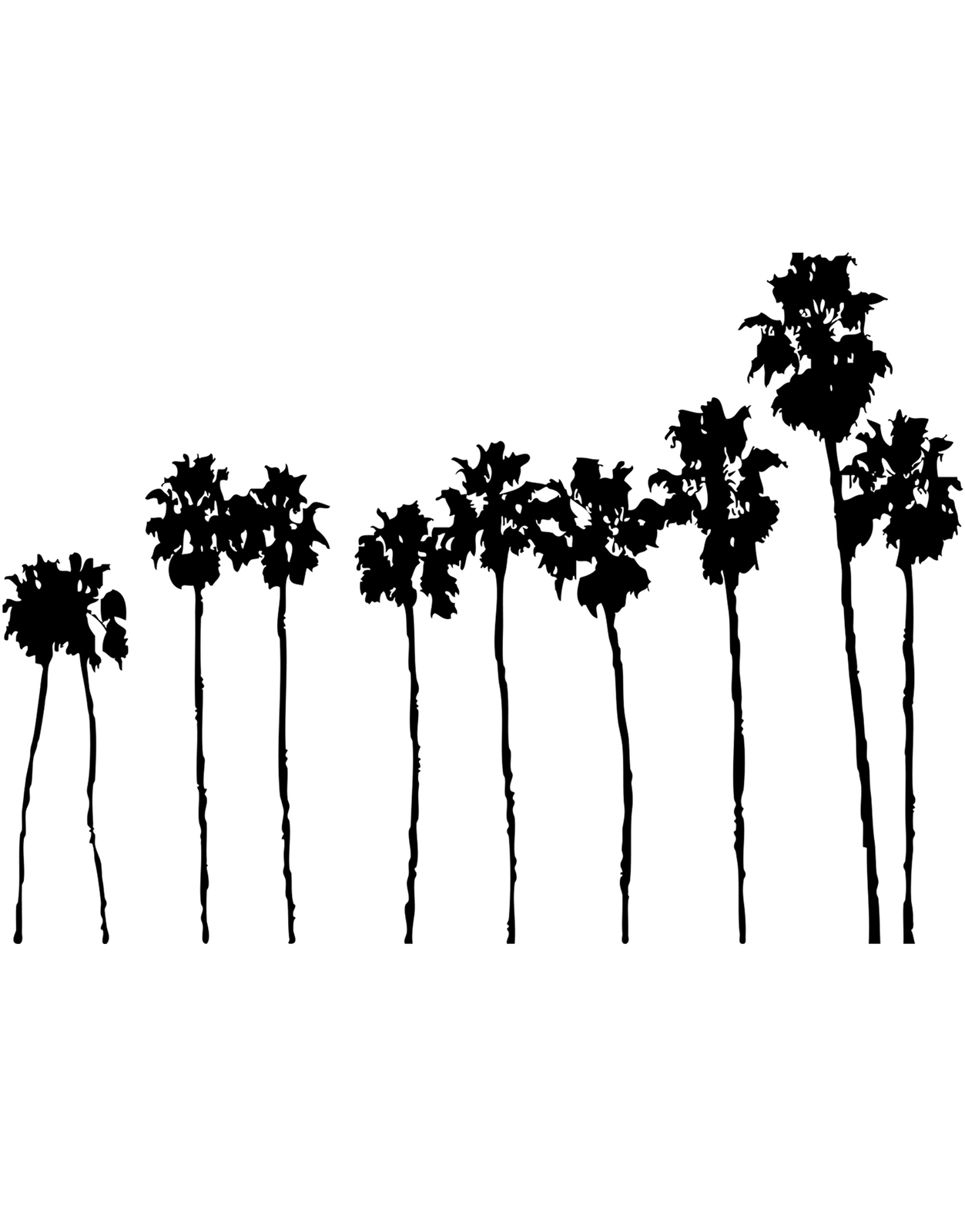 SoCal Roll of Palm Trees Wall Decal. LA, California Palm Trees. #169