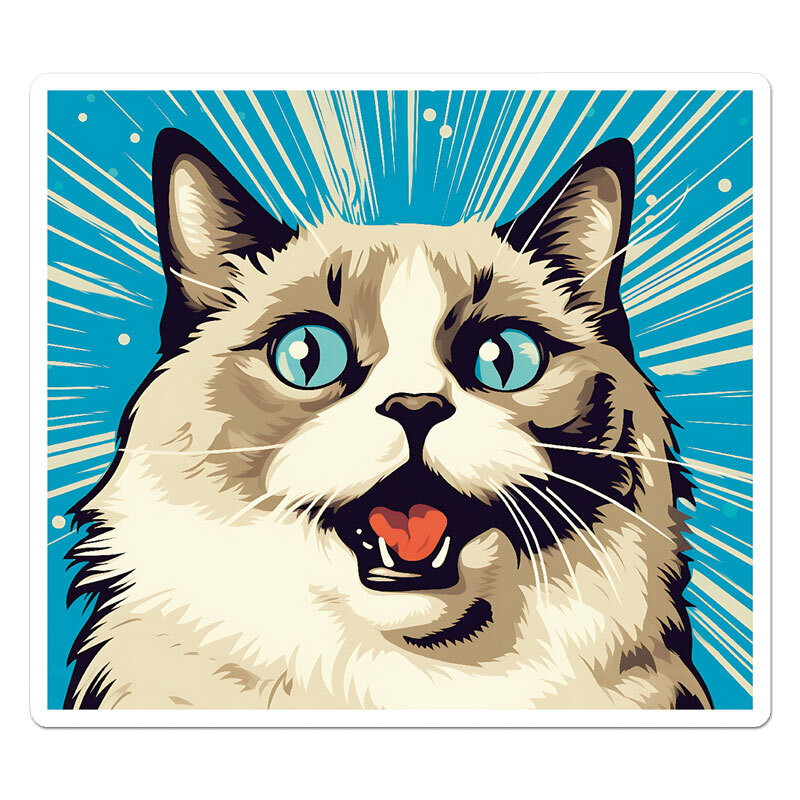 Popart Birman Cat, Vinyl Decal Sticker, Indoor Outdoor, 3 Sizes, #11862