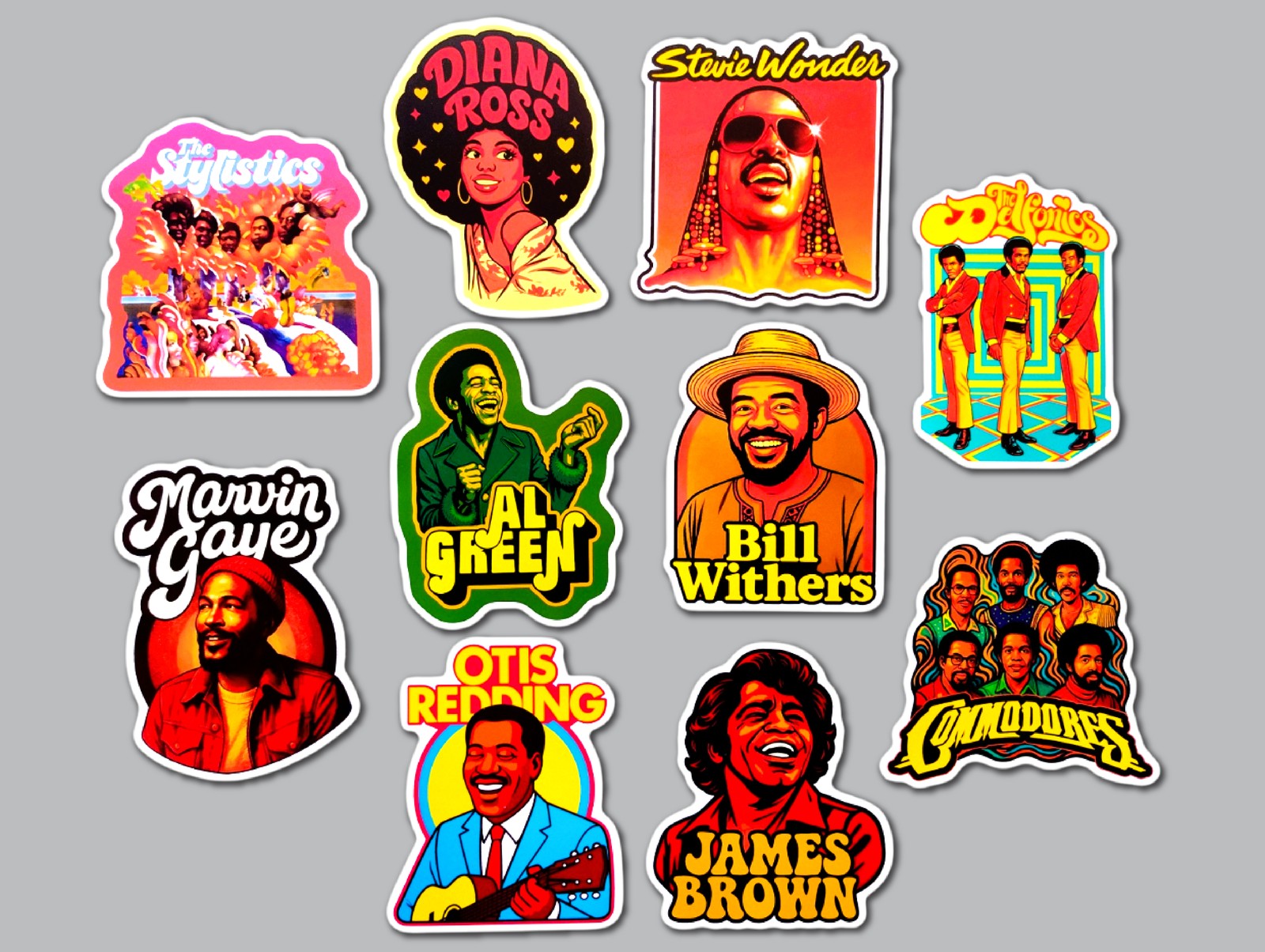 Oldies Music Sticker Pack (10 Stickers) SET 1 soul funk r&b retro vinyl decals