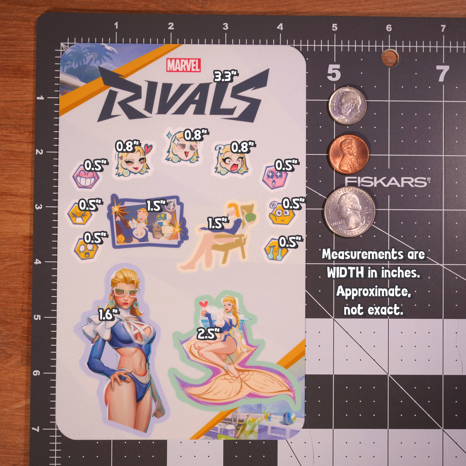 Marvel Rivals Invisible Woman Summer Skin Sticker Sheet