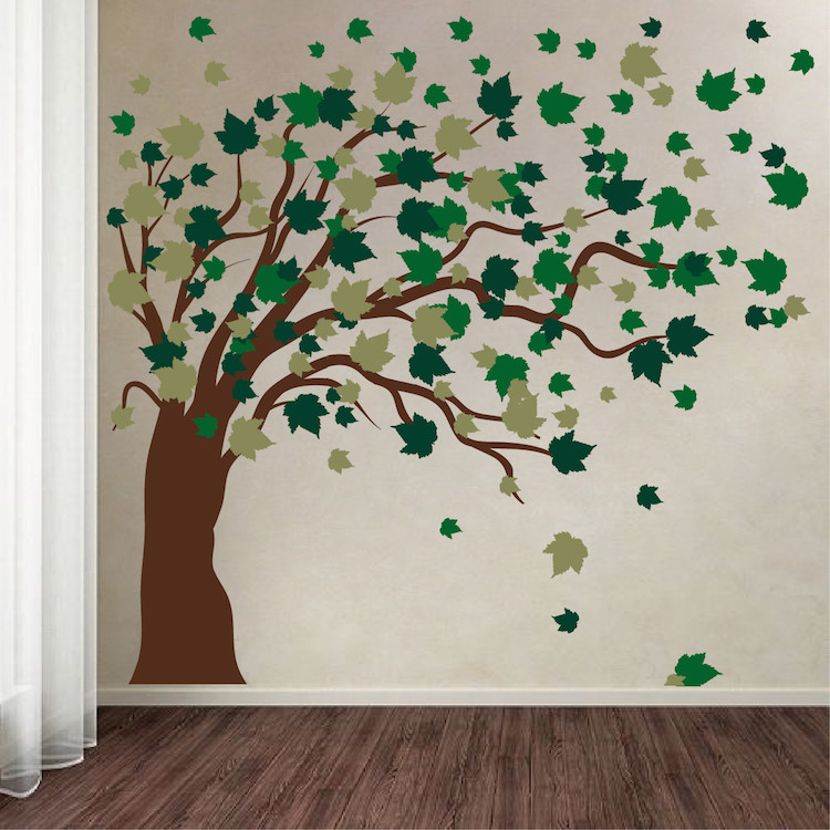 Autumn Spring Tree Wall Decal Wallpaper Floral Plant Life Removable Design, b35