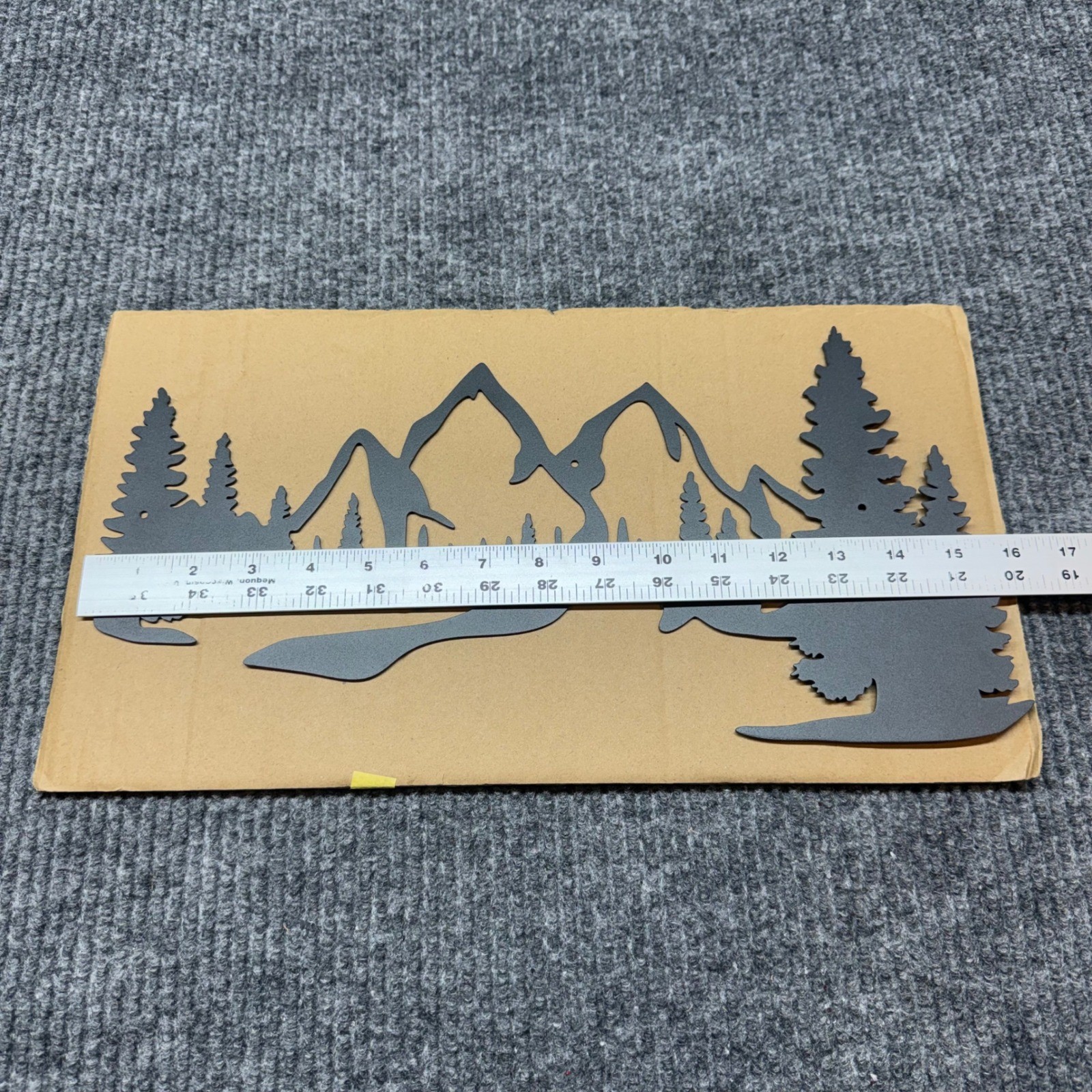 Metal Mountain Pine Tree Wall Art 16in Black Powder Coated Landscape Sign New