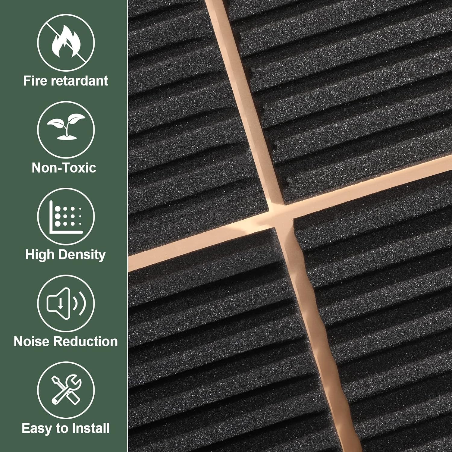 50 Pack Acoustic Foam Panels,2"X 12" X 12"Sound Proof Foam Panelshigh Density So