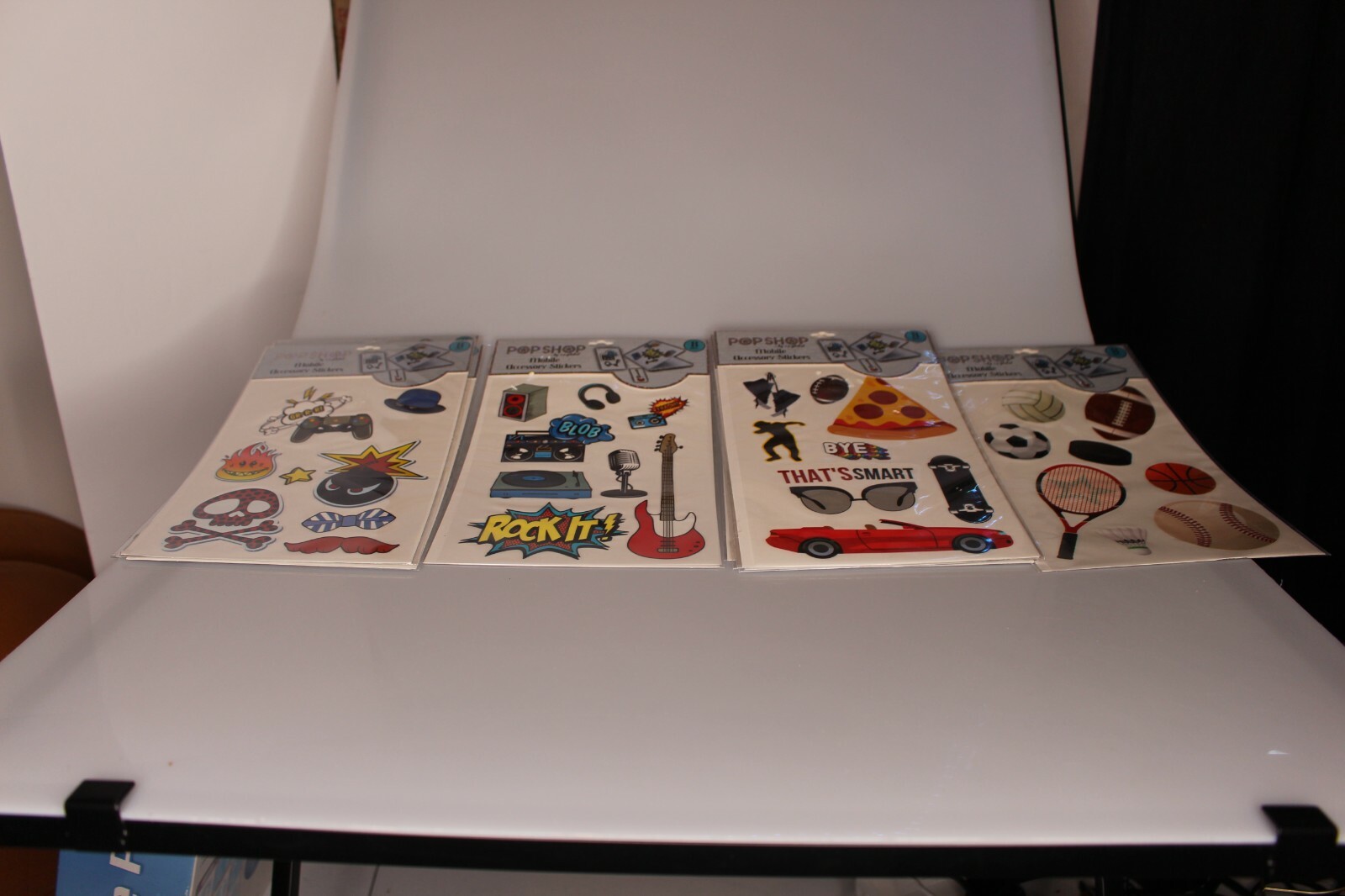(Lot of 10) Pop Shop Mobile Accessory Stickers 8 Pack Gamer Skater Rock New