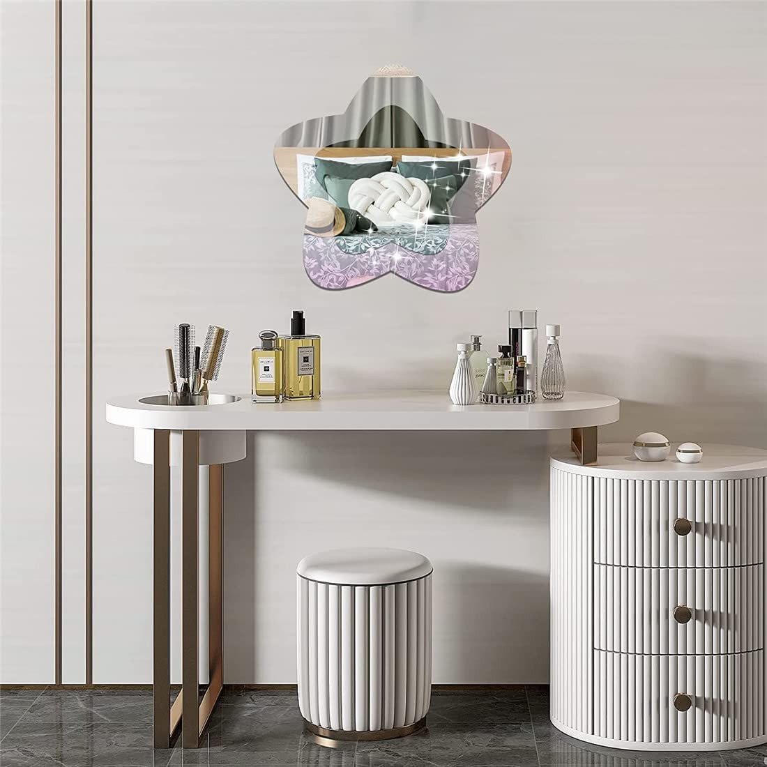 Iridescent Acrylic Mirror Wall Stickers, -Adhesive Colorful Mirror Wall Stick…