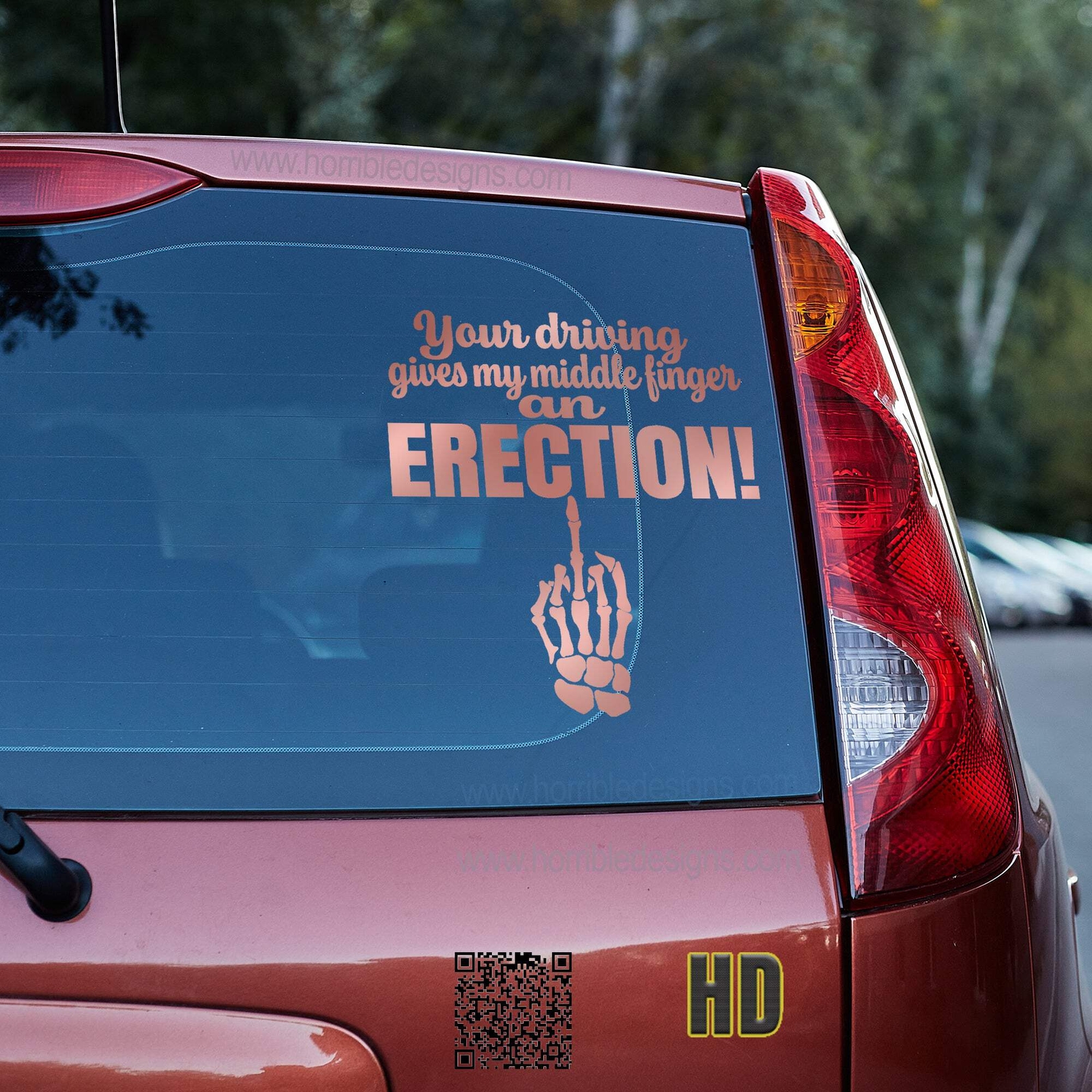 Your driving gives my middle finger an erection 3 Vinyl decal
