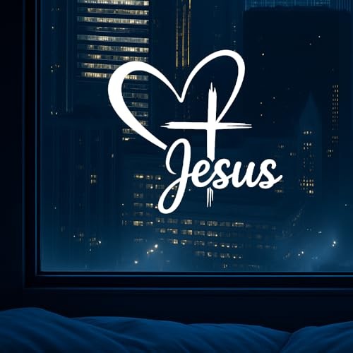Christian Jesus Sticker, Waterproof Vinyl Decal Script Jesus with 7×6.7 Inches
