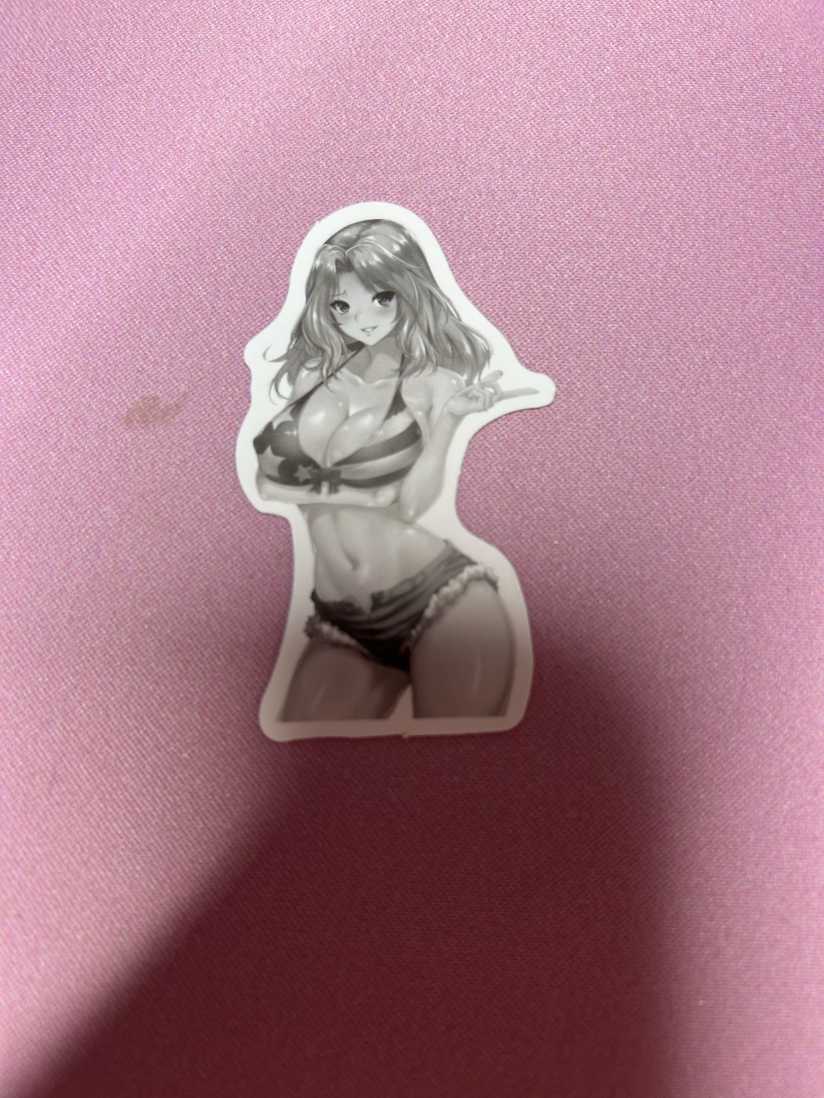 black and white waifu lewd stickers #14