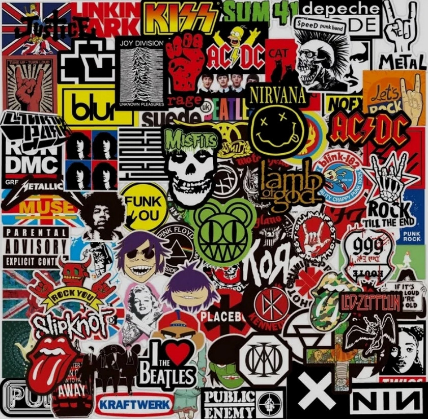 100PCS Rock Band Stickers Lot Punk Music Heavy Metal Bands Sticker Decal