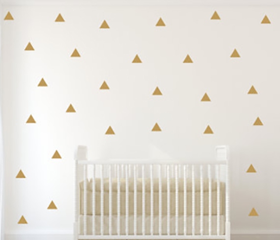 180 Polka Dots Gold Vinyl Triangle Wall Decals Circle Stickers Nursery Room