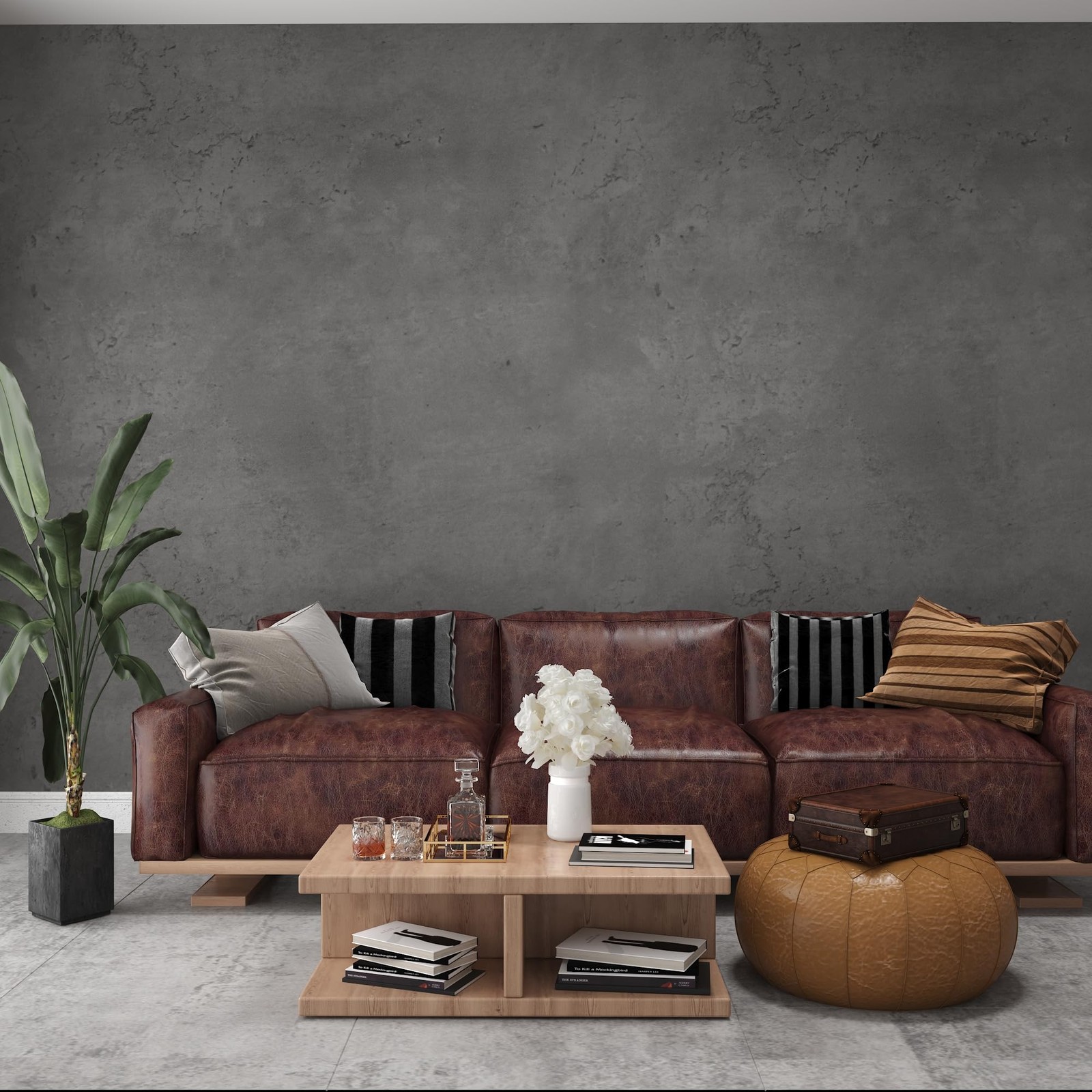 3yecao 31"×591" Darker Grey Black Wide Concrete 31" x 591", Dark Gray