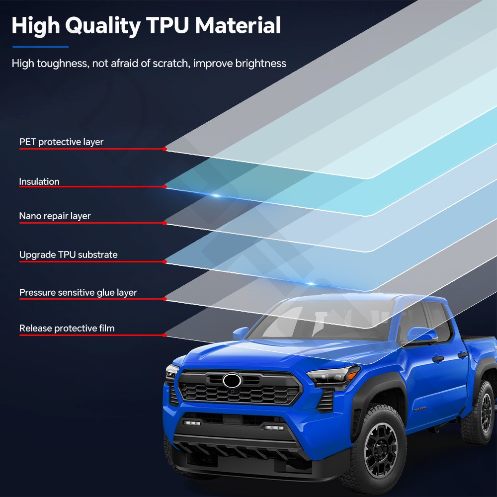Toyota Tacoma 2024-2026 Full Car Kit Precut Paint Protection Film Clear Bra PPF