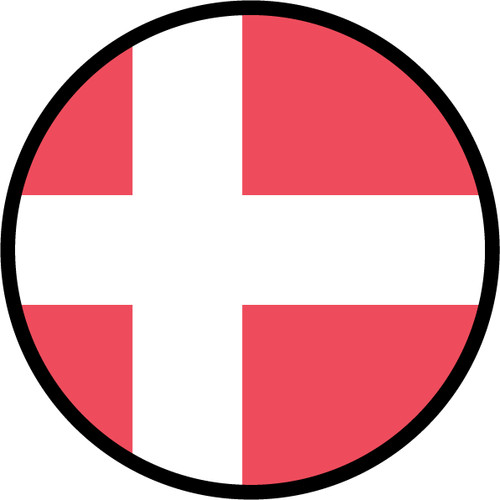 Denmark Flag Circle Sticker Decal