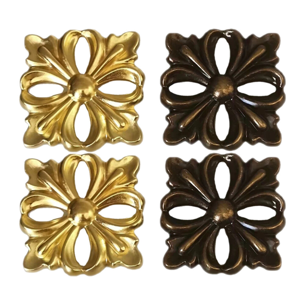 4Pcs Furniture Appliques Cabinet Door Zinc Alloy Appliques Furniture Decors