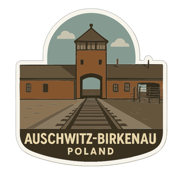 Auschwitz-Birkenau Poland Sticker Decal Vinyl Die-Cut Symbolic Landmark Design