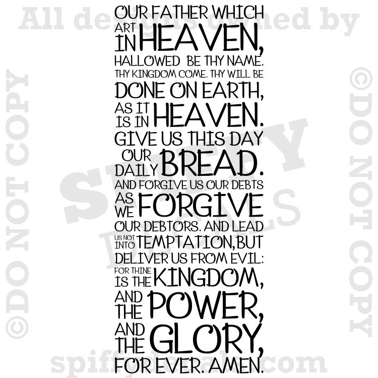 THE LORD'S PRAYER BIBLE KING JAMES MATTHEW Quote Vinyl Wall Decal Decor Sticker