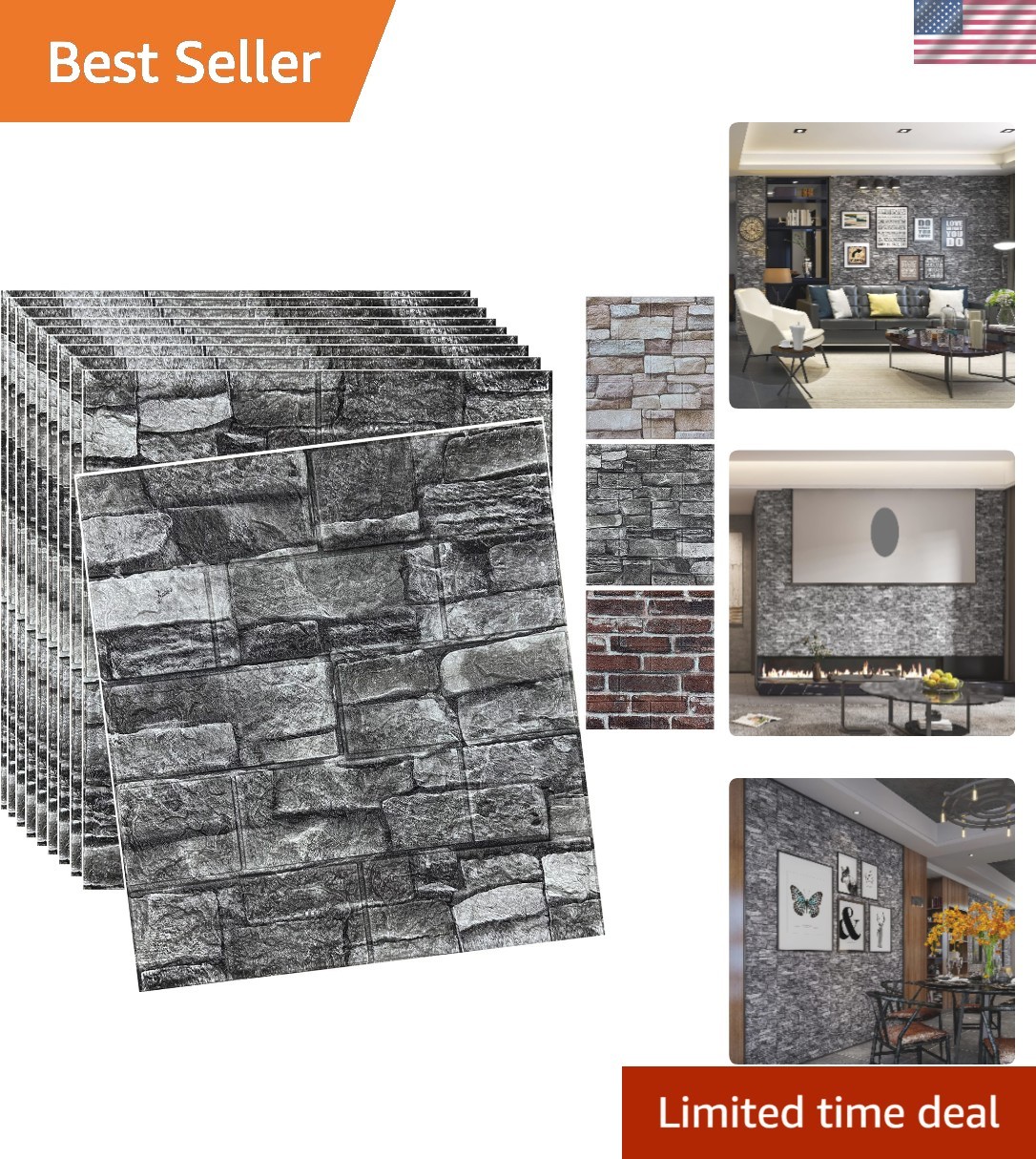 3D Faux Brick Wallpaper – 20PCS Self-Adhesive Foam Panels for Elegant Walls