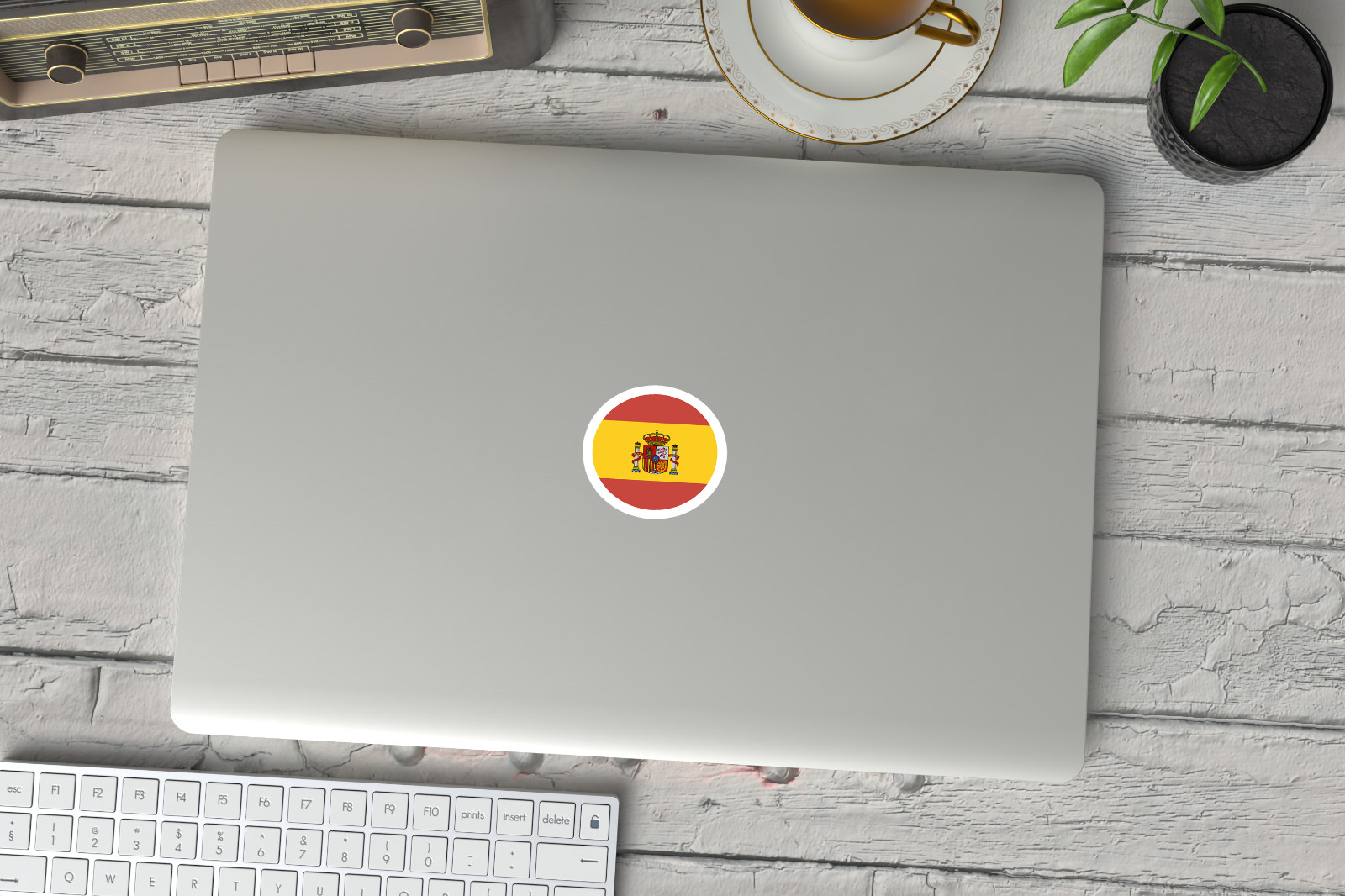 6-Pack Spain Country Flag Stickers – Round Vinyl Decals for Car, Laptop, Tumbler