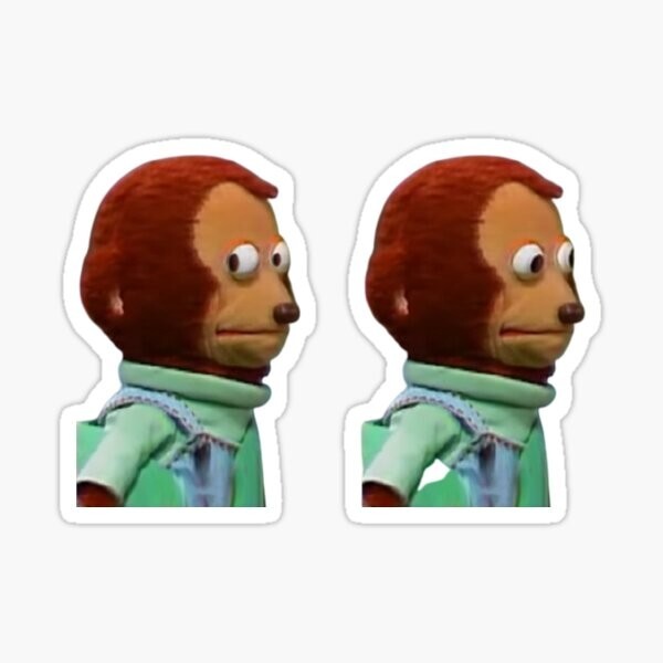 Funny Humor Awkward Monkey Meme Chimpanzee Vinyl Decal Sticker – 2 Piece