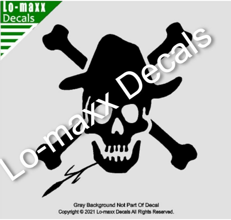Country Boy Hillbilly Farmer Skull And Crossbones Original Die Cut Vinyl Decal