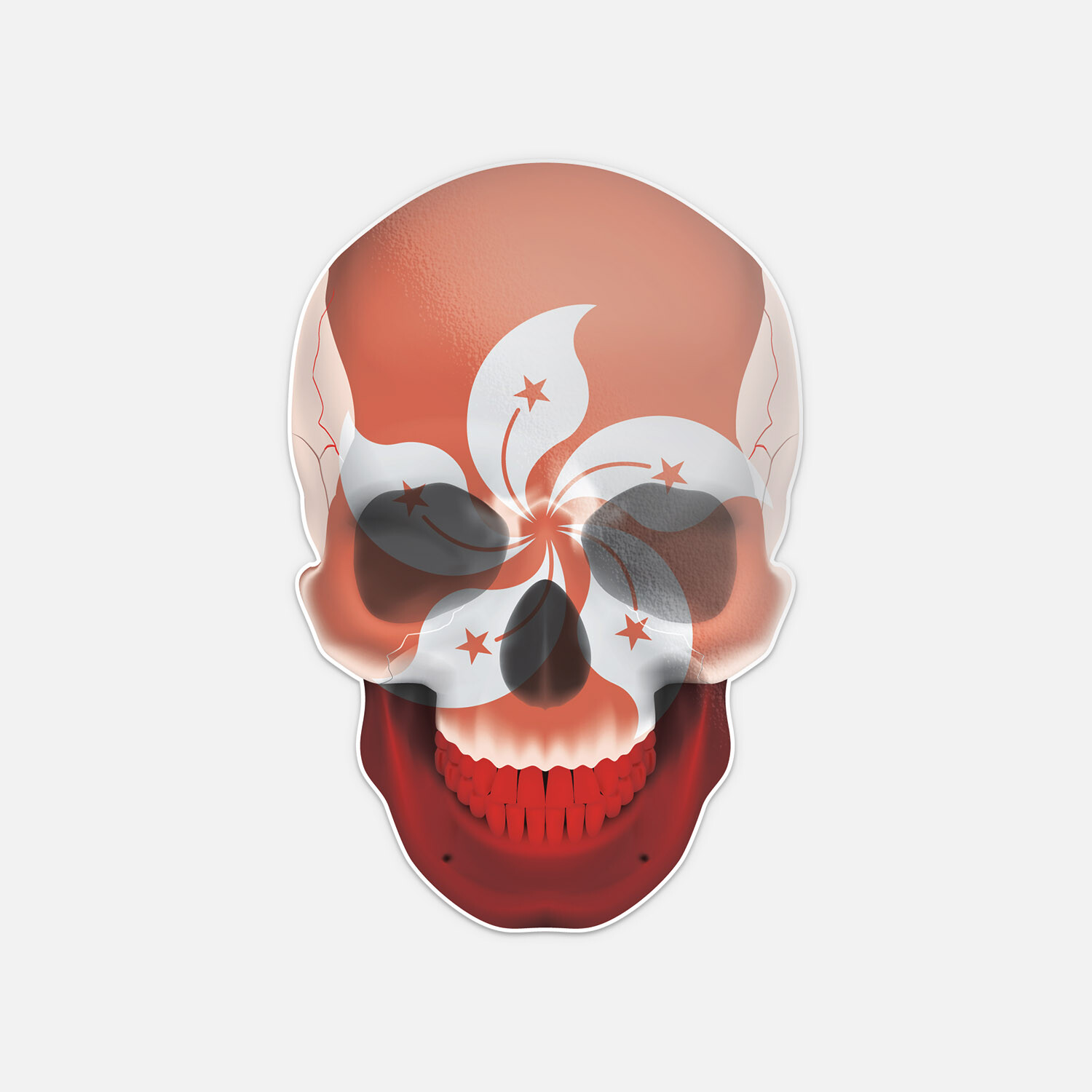 Hong Kong Skull Flag Vinyl Sticker Decal