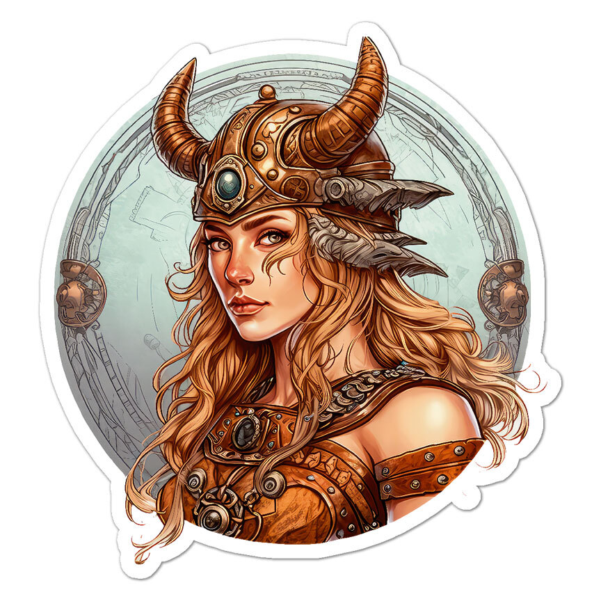 Viking Shield Maiden, Vinyl Decal Sticker, Indoor Outdoor, 3 Sizes, #9572