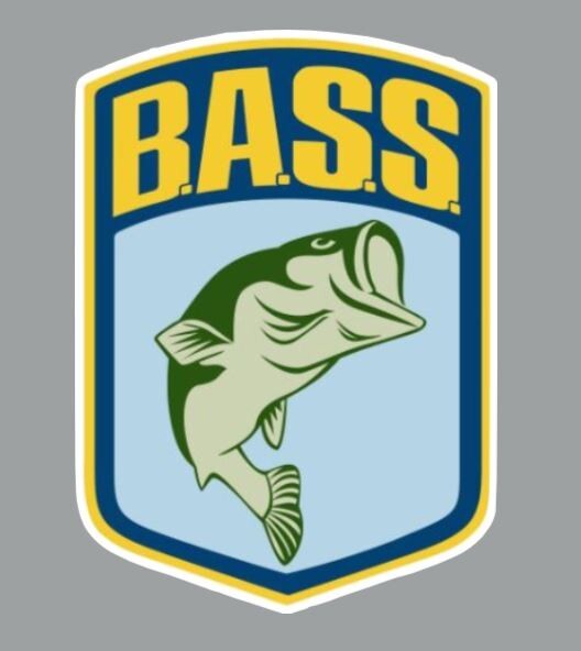 BASS Fishing Shield Die Cut Glossy Fridge Magnet
