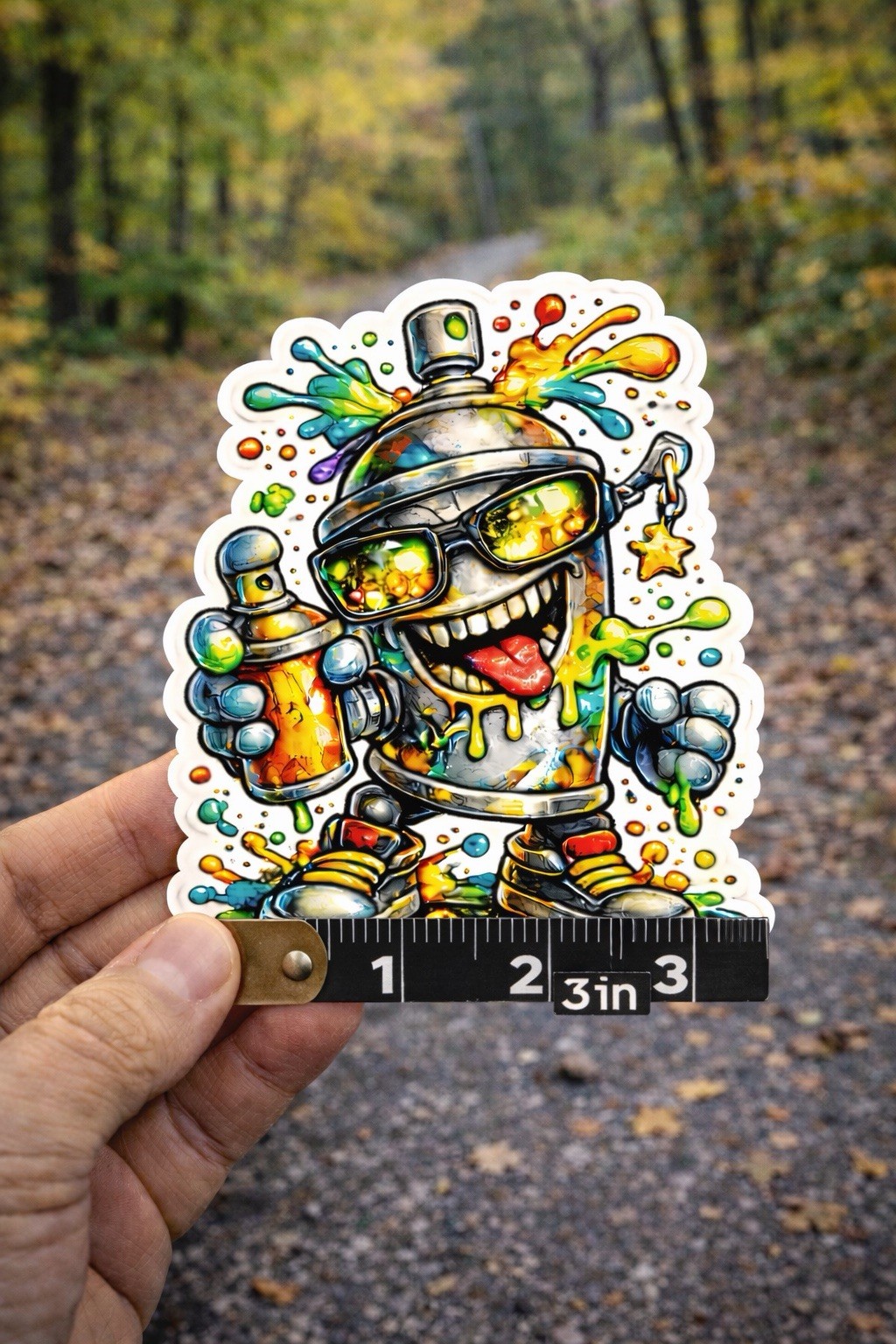 Graffiti Spray Can Character Sticker | Street Art Vinyl Decal | Urban Cartoon