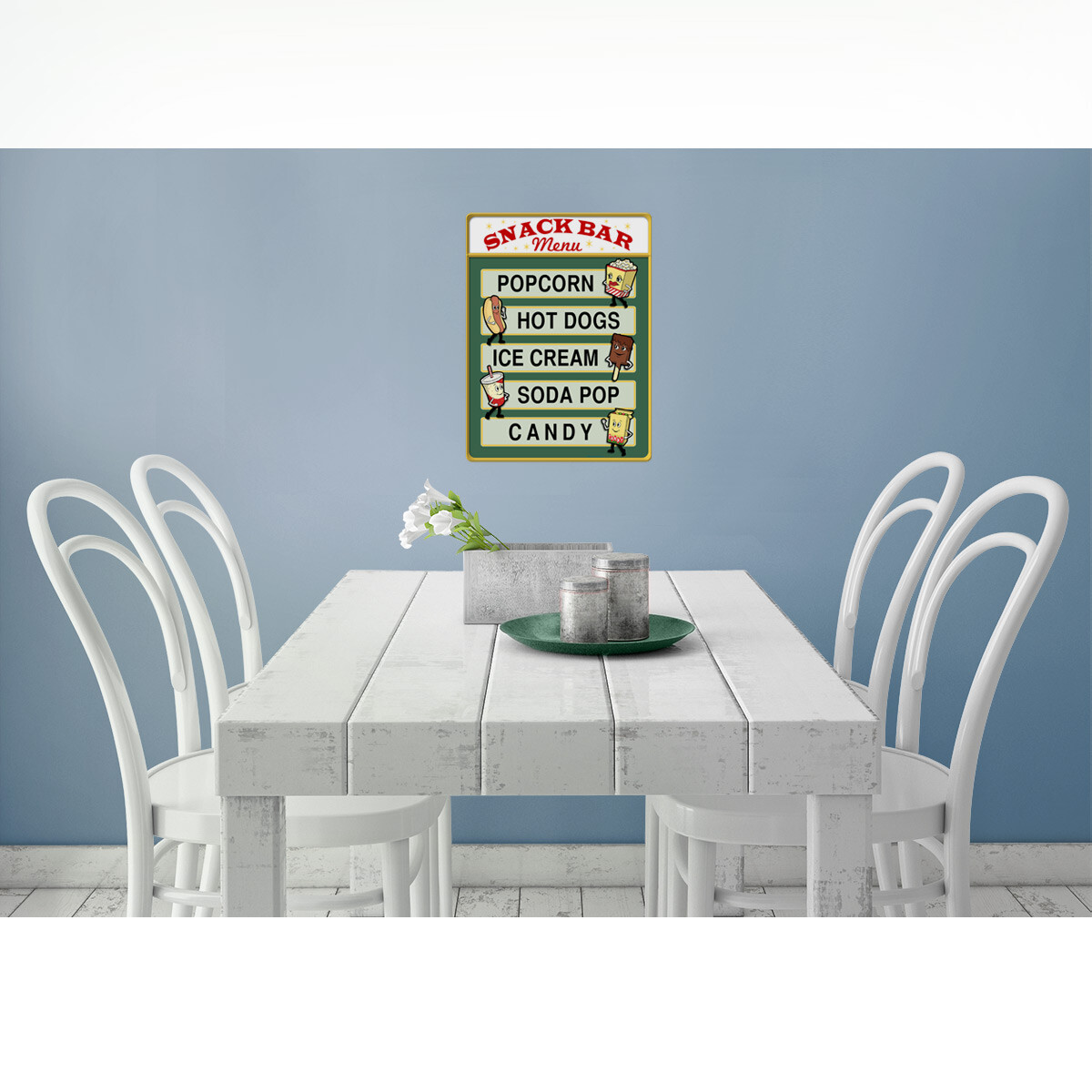 Snack Bar Menu Dancing Snacks Wall Decal Classic Movie Theater Decor