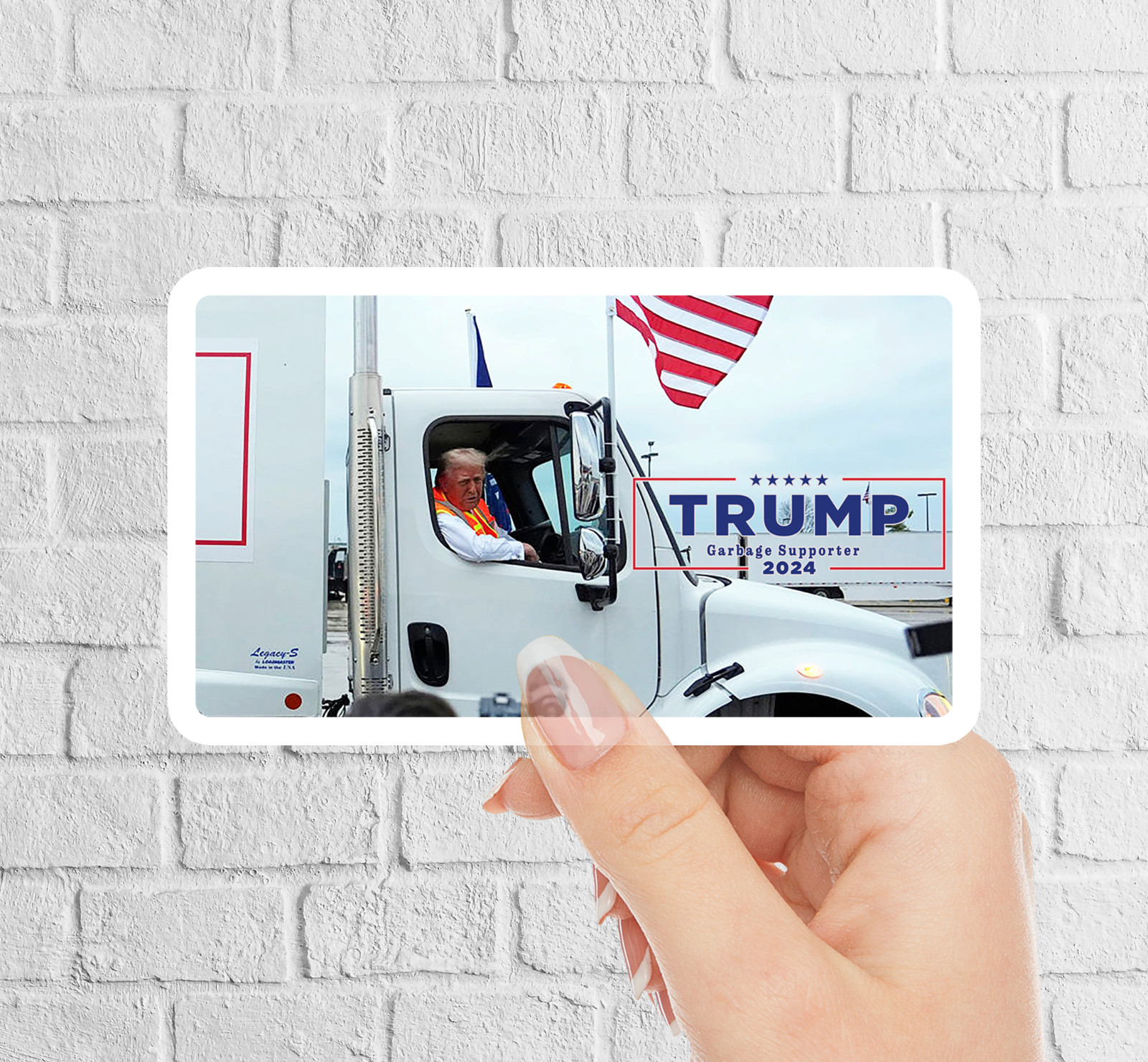 NEW- for 2024 Trump GARBAGE COLLECTOR SUPPORTER Vinyl Sticker – 3.5 x 2 INCHES