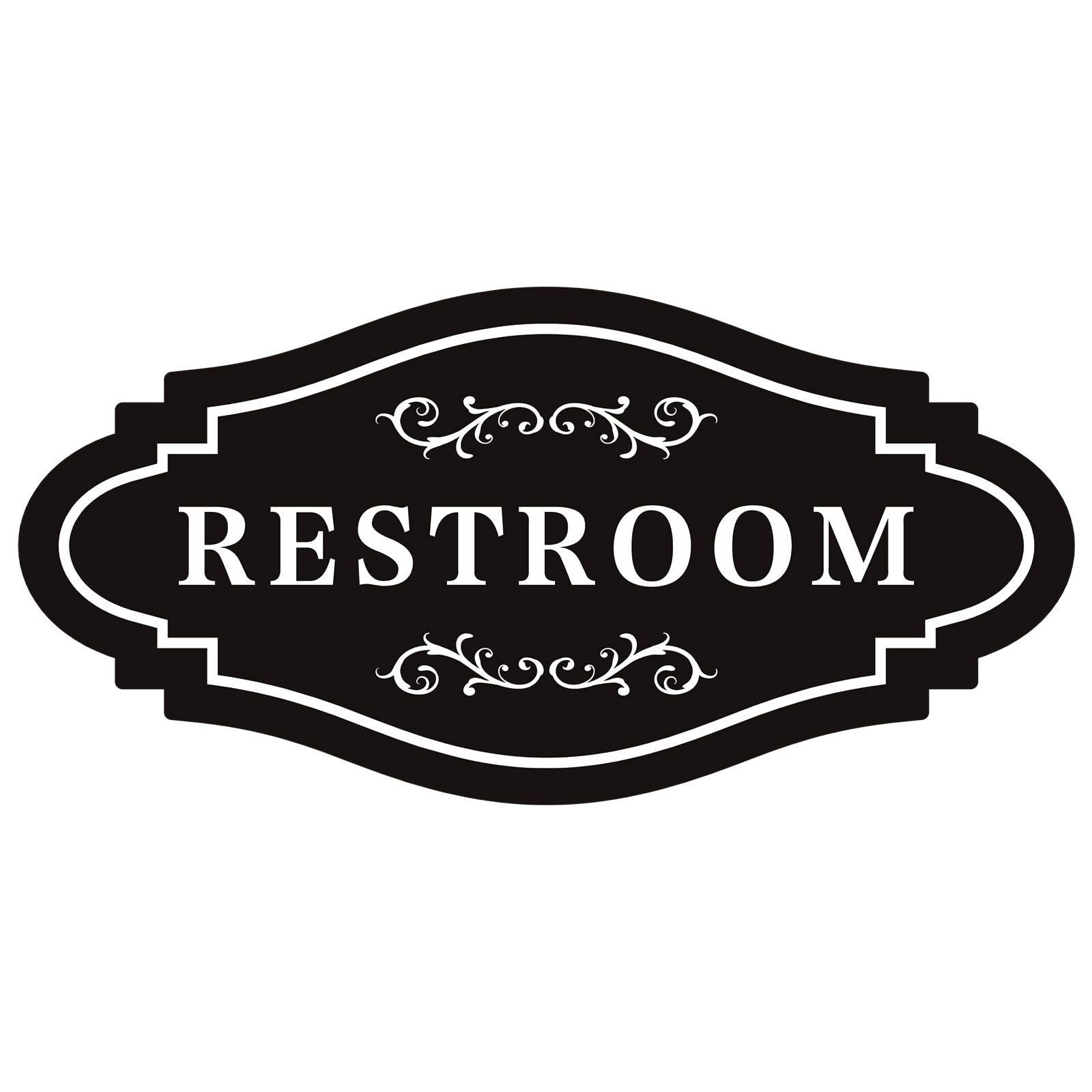 Restroom Sign,restroom signs for business,Modern Bathroom Sign,4 x 8 inch Wat…